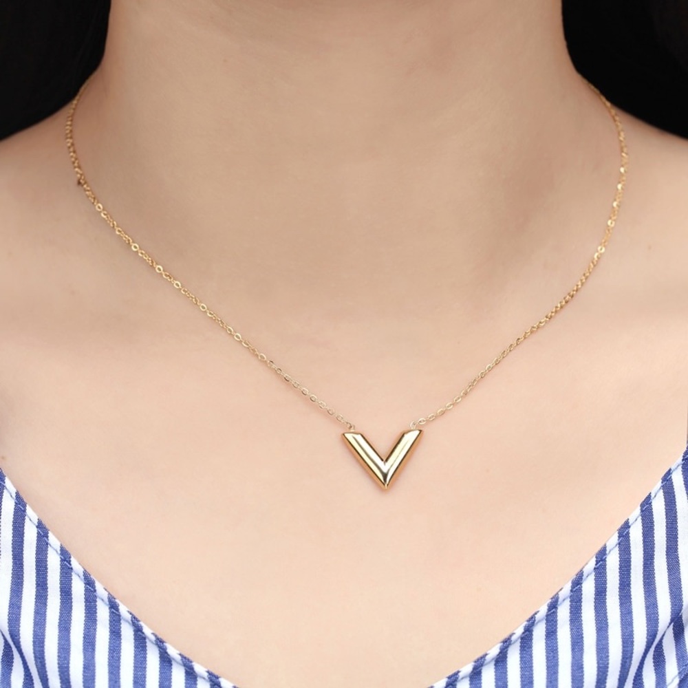 “V” necklace- gold or silver